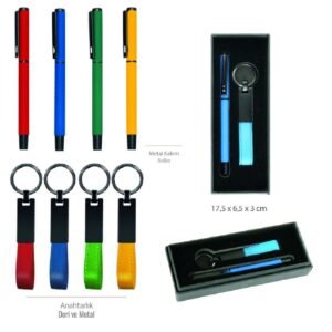 Logo Baskılı Anahtarlık ve Roller Kalem Seti